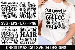Christmas Cat SVG Design - Christmas T-shirt Design Product Image 1