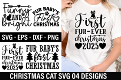 Christmas Cat SVG Design - Christmas T-shirt Design Product Image 1