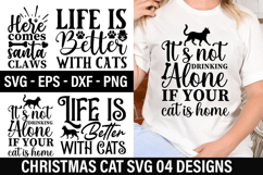 Christmas Cat SVG Design - Christmas T-shirt Design Product Image 1