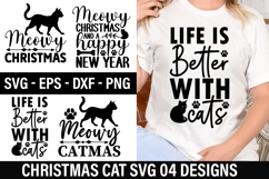 Christmas Cat SVG Design - Christmas T-shirt Design Product Image 1