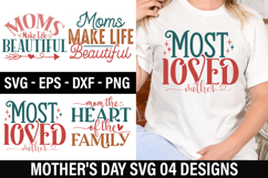 Mother's Day SVG Design - Mom the Heart of the Family Product Image 1