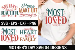 Mother's Day SVG Design - Mom the Heart of the Family Product Image 1