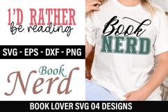 Book Lover SVG Design - I'D Rather Be Reading Product Image 1
