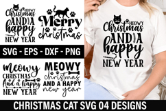 Christmas Cat SVG Design - Christmas T-shirt Design Product Image 1