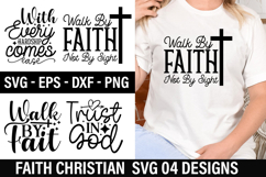 Faith Christian SVG Design -With every hardship comes ease Product Image 1