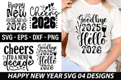 Happy New Year SVG Design - Goodbye 2025 Hello 2026 Product Image 1