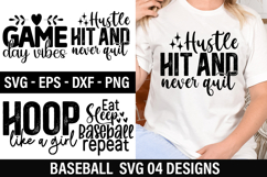 Baseball SVG Design - Hustle Hit and Never Quit Product Image 1