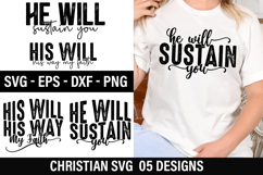 Christian SVG Design - His Will His Way My Faith Product Image 1