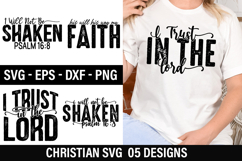 Christian SVG Design - I Will Not Be Shaken Psalm 16:8 Product Image 1