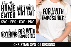 Christian SVG Design - For with God Nothing is Impossible Product Image 1