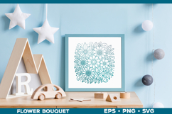 Flower Bouquet SVG Design, Floral Botanical Cut File Product Image 3