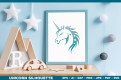 Unicorn Silhouette SVG Design. Unicorn SVG Product Image 3
