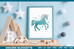 Unicorn Silhouette SVG Design. Unicorn SVG Product Image 3