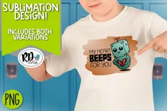 My Heart Beeps For You - A Valentine's Day Robot Sublimation Product Image 1