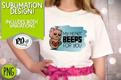 My Heart Beeps For You - A Valentine's Day Robot Sublimation Product Image 3