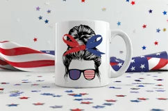 American Messy Bun SVG, 4th Of July SVG Design Product Image 4