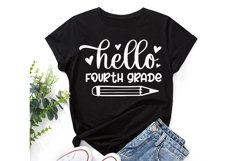 Hello Fourth grade-Fourth grade-School-Teacher- SVG PNG EPS Product Image 1