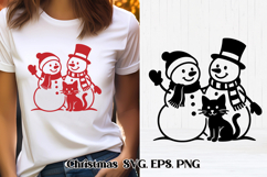 Christmas snowman SVG design | Christmas silhouette SVG Product Image 1