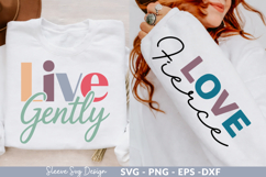 Live Gently Sleeve svg design,motivational quotes svg design Product Image 1