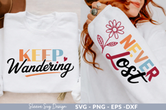 keep wandering Sleeve svg design,motivational quotes svg Product Image 1