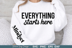 Everything Starts Here - Minimalist White T-Shirt SVG Design Product Image 1
