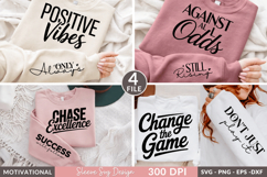 Motivational Sleeve SVG Design,Positive Vibes &amp; Quote Design Product Image 1