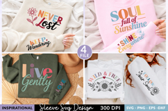 Inspirational Boho Quote Sweatshirt Bundle,Sleeve SVG Design Product Image 1