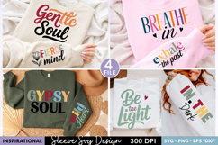 Inspirational Sleeve SVG Bundle, Positive Quotes Typography Product Image 1