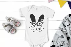 Baby bunny face with flowers SVG, EPS, PNG. Product Image 4