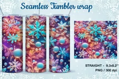 Winter vibe/ Snowflakes Tumbler Sublimation, 20 oz Seamless Product Image 2