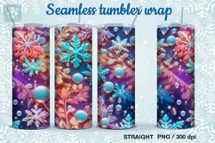 Winter vibe/ Snowflakes Tumbler Sublimation, 20 oz Seamless Product Image 1