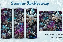 Winter vibe/ Snowflakes Tumbler Sublimation, 20 oz Seamless Product Image 2