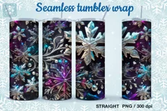 Winter vibe/ Snowflakes Tumbler Sublimation, 20 oz Seamless Product Image 1