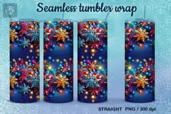 Christmas Snowflakes Seamless Tumbler Sublimation, 20 oz Product Image 1