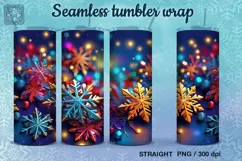 Christmas Snowflakes Seamless Tumbler Sublimation, 20 oz Product Image 1