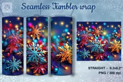 Christmas Snowflakes Seamless Tumbler Sublimation, 20 oz Product Image 2