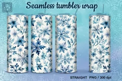 Christmas Snowflakes Seamless Tumbler Sublimation, 20 oz Product Image 1