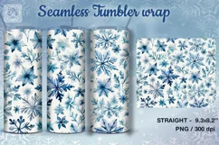 Christmas Snowflakes Seamless Tumbler Sublimation, 20 oz Product Image 2