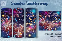 Christmas Snowflakes Seamless Tumbler Sublimation, 20 oz Product Image 1