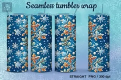 Christmas Snowflakes Seamless Tumbler Sublimation, 20 oz Product Image 2