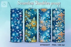 Christmas Snowflakes Seamless Tumbler Sublimation, 20 oz Product Image 1
