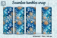 Christmas Snowflakes Seamless Tumbler Sublimation, 20 oz Product Image 3
