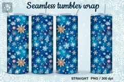 Christmas Snowflakes Seamless Tumbler Sublimation, 20 oz Product Image 5