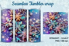 Winter vibe/ Snowflakes Tumbler Sublimation, 20 oz Seamless Product Image 2