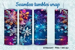 Christmas Snowflakes Seamless Tumbler Sublimation, 20 oz Product Image 2