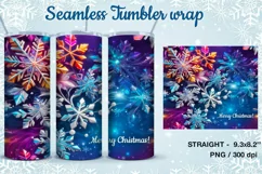 Christmas Snowflakes Seamless Tumbler Sublimation, 20 oz Product Image 1