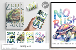 Swamp Zen Ugly-Cute Frog Digital Paper Product Image 1