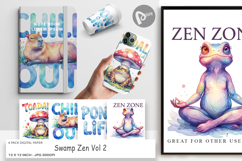 Swamp Zen Ugly-Cute Frog Digital Paper Product Image 1