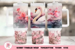 Swan Tumbler Wrap, 40 oz tumbler wrap, Flowers Tumbler Wrap, Flowers Png