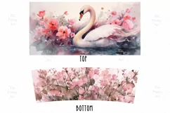 Swan Tumbler Wrap, 40 oz tumbler wrap, Flowers Tumbler Wrap, Flowers Png